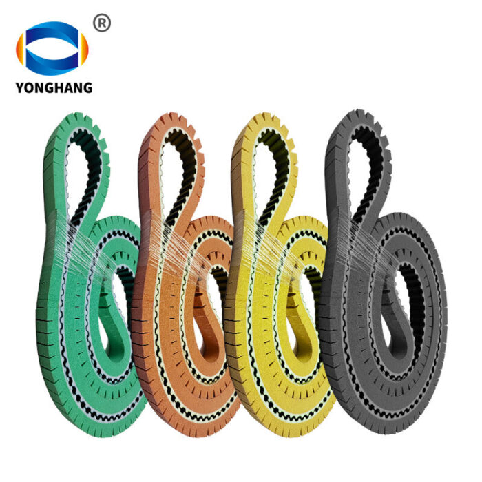 Yatay çukurlu köpük taşıyıcı bantları, şişe denetim makineleri, bira taşıyıcı bantları ve güzellik ürünleri taşıma hatları için kullanılır.